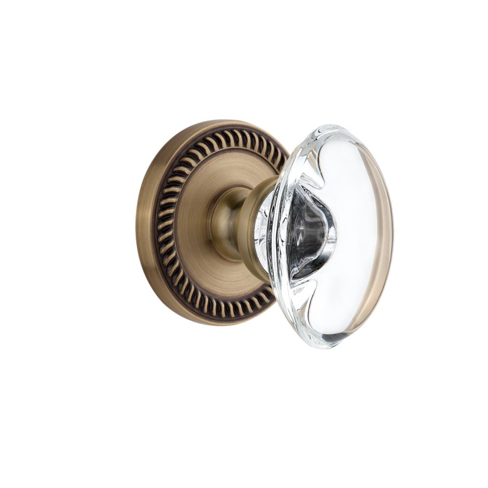 Grandeur by Nostalgic Warehouse NEWPRO Dummy - Newport with Provence Crystal Knob in Vintage Brass